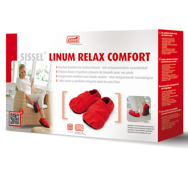 SISSEL LINUM RELAX COMFORT - rood ‐ 41-45 (L/XL) - warmtepantoffels met lijnzaadvulling