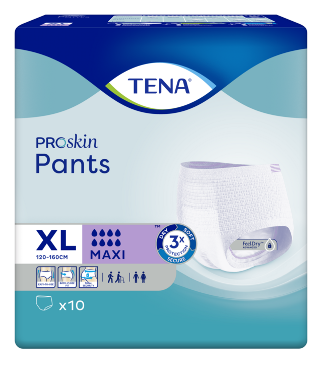 TENA ProSkin Pants Maxi XL - Incontinentiebroekjes - 10 stuks - omtrek&nbsp;taille&nbsp;120 cm tot 160 cm