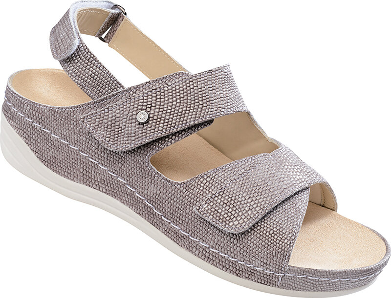 Ortho Lady - comfortsandalen - Flex Carla -  briljant grijs - stretch leder thv het grote teen gewricht