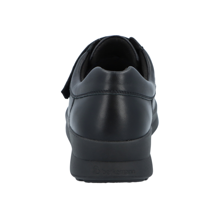 Berkemann - Susanna - Berkoflex - loafer met klittenbandsluitin - stretchleer - zwart - uitneembaar voetbed-achterkant