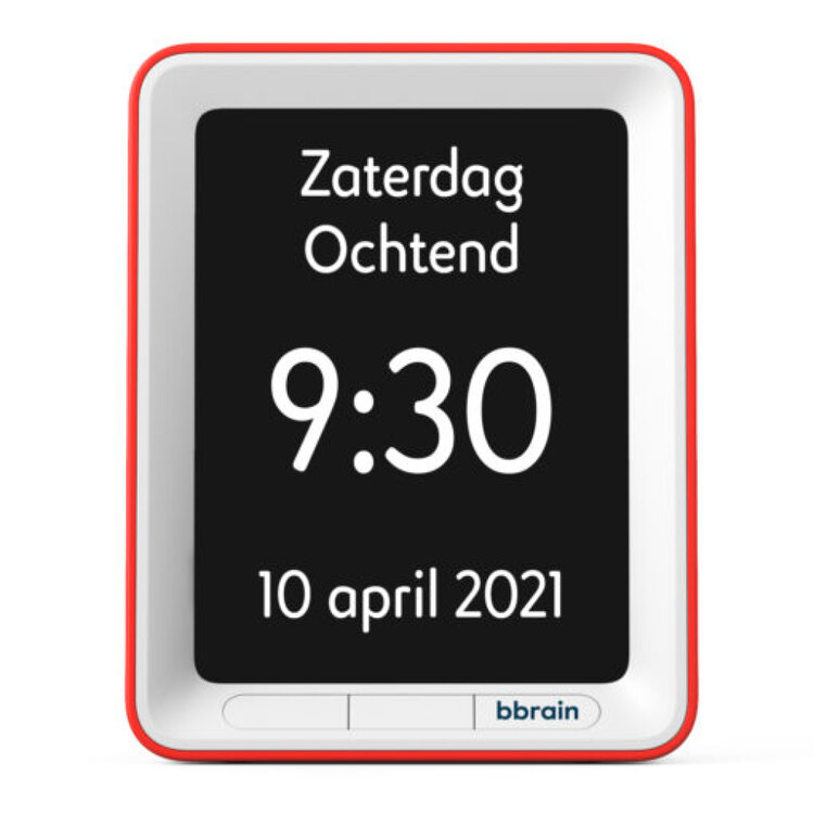 BBrain Basic Sprekende kalenderklok - rood - voorkant