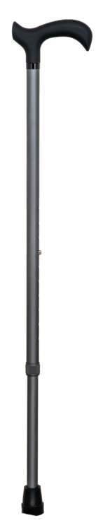 Gastrock  - aluminium wandelstok met MELBOURNE greep - cool grey - in hoogte verstelbaar van 75 cm tot 98 cm - tot 120 kg belas