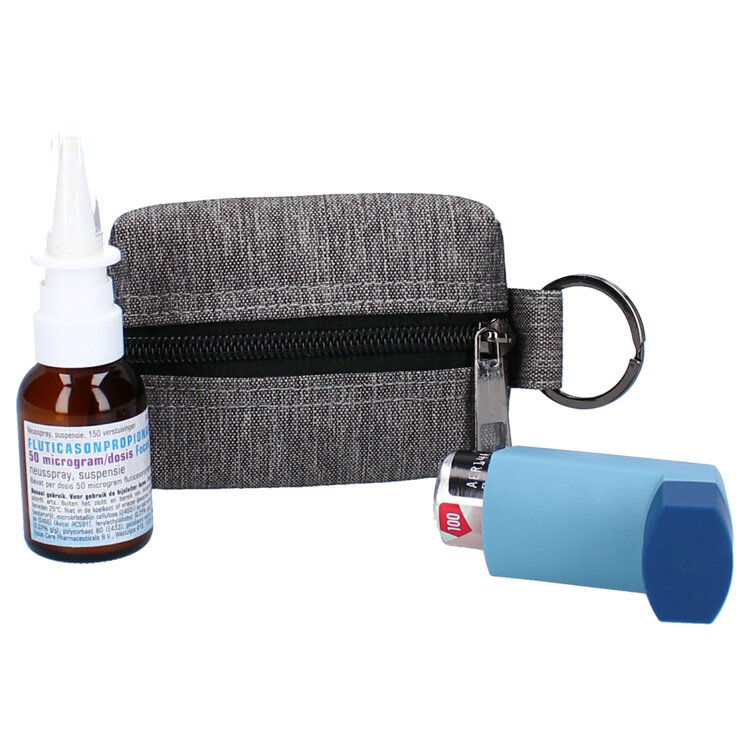 Medimee Sleutelhanger medicijntas - grijs - met thermische isolatie - 10gr