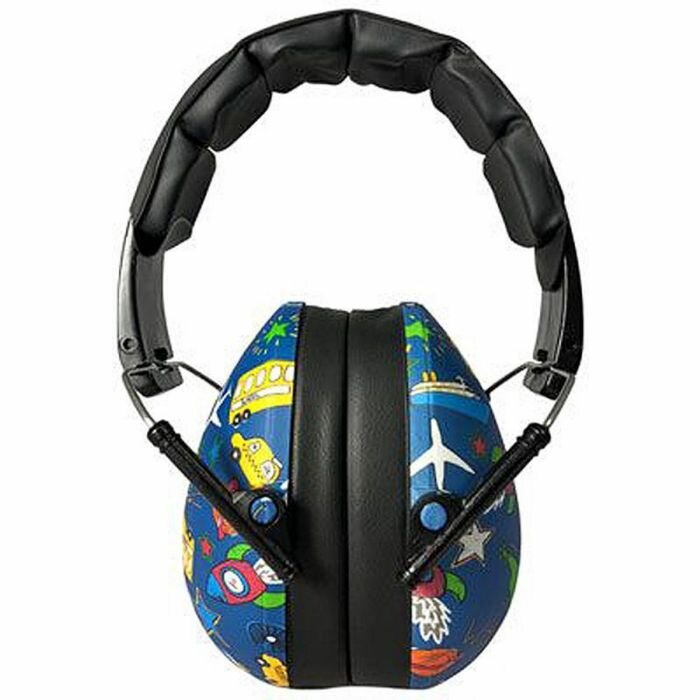 Kids Banz - gehoorbescherming voor kinderen  van 3 tot 10 jaar - design Transport - voorkant