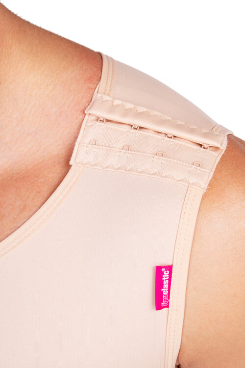 LipoElastic - MTm Comfort - drukvest voor mannen - voor gebruik na gynaecomastie - huidskleur - op model - detail