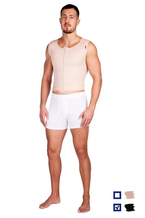 LipoElastic - MTm Comfort - drukvest voor mannen - voor gebruik na gynaecomastie - Zwart