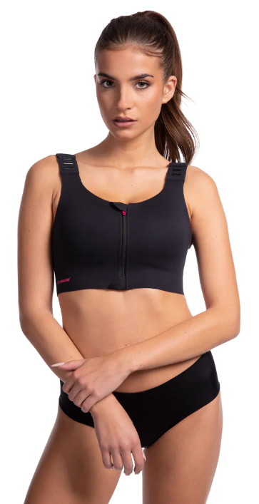 LipoElastic - PI Elite - postoperatieve compressie-bh - zwart - op model
