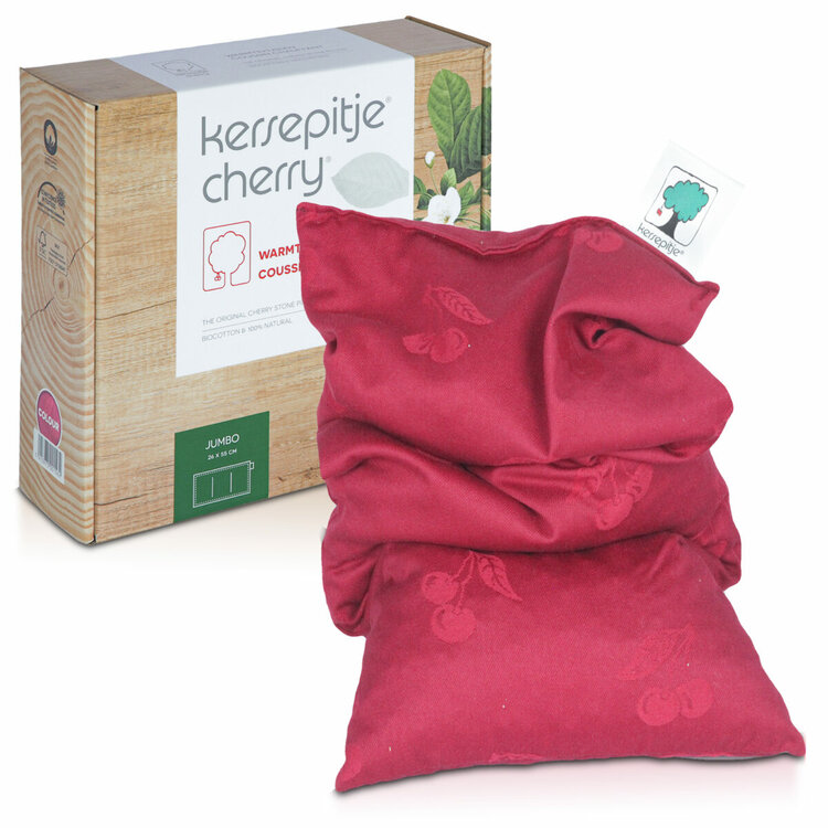 Kersepitje Jumbo - Extra groot Kersenpitkussen - 23x55 cm - rood