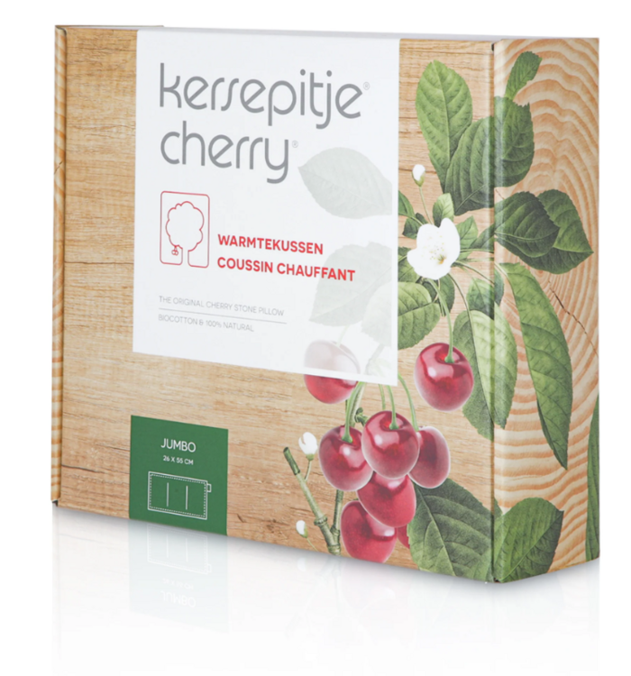 Kersepitje Jumbo - Extra groot Kersenpitkussen - 23x55 cm - rood - verpakking