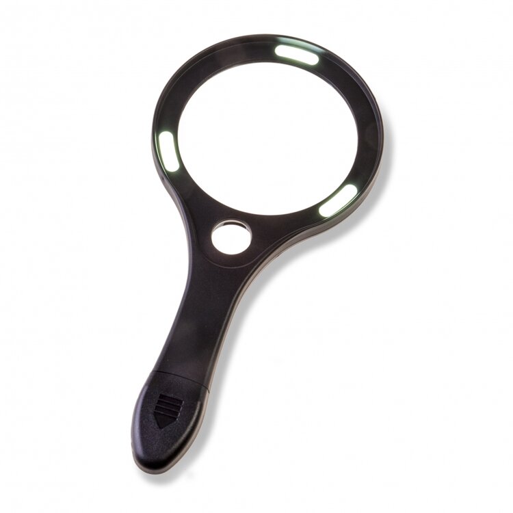 Vergrootglas rond met ledverlichting - 9 cm - vergroot 2,5 maal  - onderaanzicht