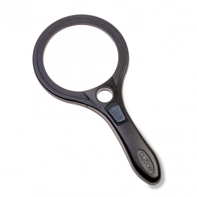 Vergrootglas rond met ledverlichting - 9 cm - vergroot 2,5 maal  - bovenaanzicht
