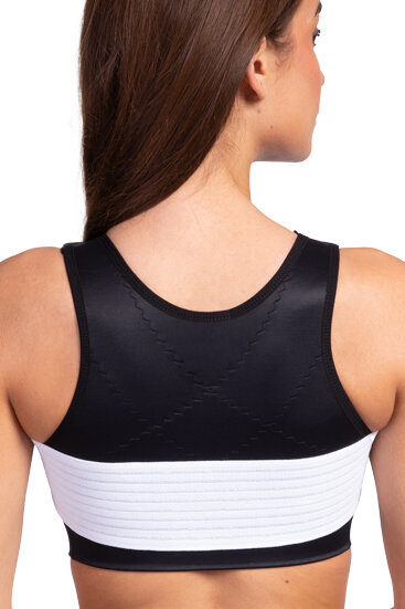 NIEUW - LipoElastic - SI 01 (vervangt SI special) - stabilisatieband - borstband - wit - op model - achterkant