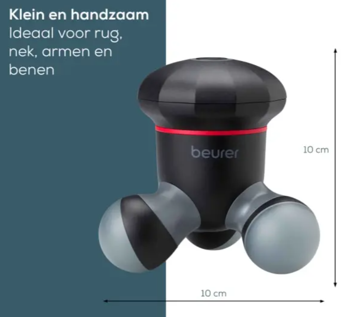  Beurer - MG 18 - mini-massageapparaat voor rug, nek, armen en benen - met afmetingen