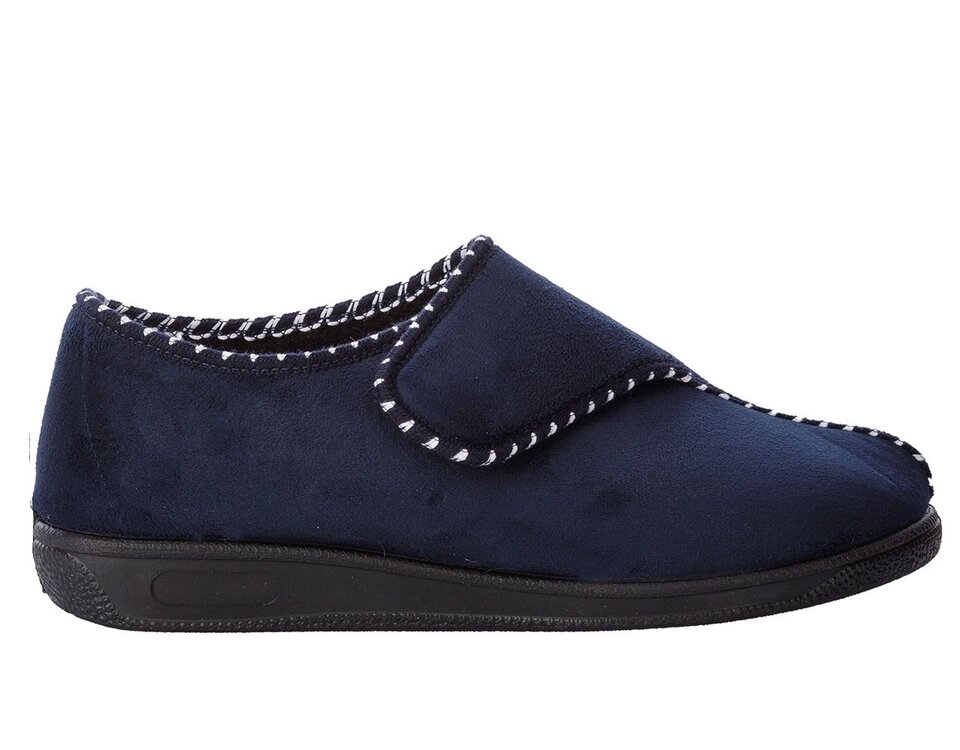 MSF pantoffel - blauw - laag damesmodel - zijaanzicht