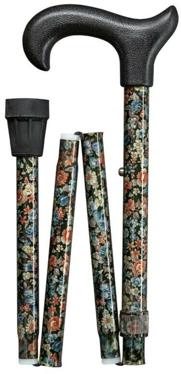 Gastrock - plooibare wandelstok - derby greep - bloemen boeket - in hoogte verstelbaar van 85 cm tot 95 cm - tot 110 kg belastb