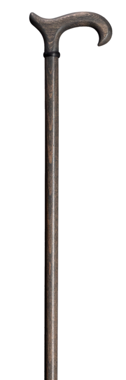 Gastrock - houten wandelstok met houten Derby greep - grijs - 94 cm hoog - maximale gebruikersgewicht tot 100 kg