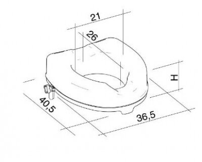 Atlantis Toiletverhoger - 15 cm - wit - zonder deksel - met afmetingen vermeld