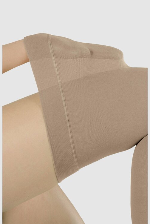 Juzo Soft AG compressiekousen tot aan de lies - klasse 2 - micronoppen boord - gesloten tenen - Almond kleur - effen