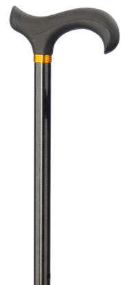 Gastrock  - stalen wandelstok met super soft DERBY greep - zwart - in hoogte verstelbaar van 82 cm tot 105 cm - tot 225 kg bela