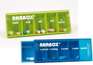 Pillendoosje voor 1 dag met 5 vakken - Nederlands - Anabox