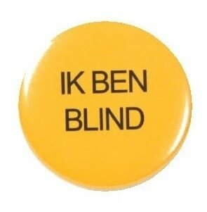 Low Vision Design - Button &ldquo;ik ben blind&rdquo; - diameter 56 mm