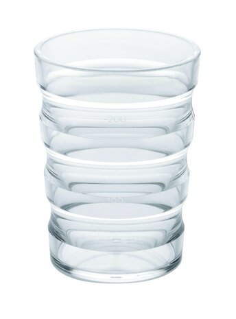 Rillenbeker transparant sure grip cup met 1 wit tuitdeksel - 200ml - detail beker
