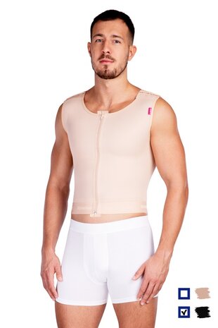 LipoElastic - MTm Comfort - drukvest voor mannen - voor gebruik na gynaecomastie - Zwart