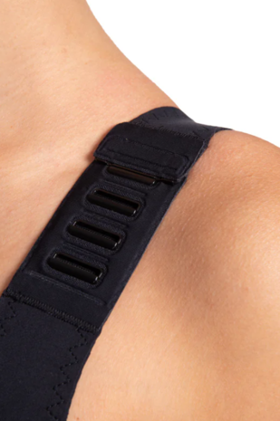 LipoElastic - PI Elite - postoperatieve compressie-bh - zwart - detail EASY-CLIP bandjes