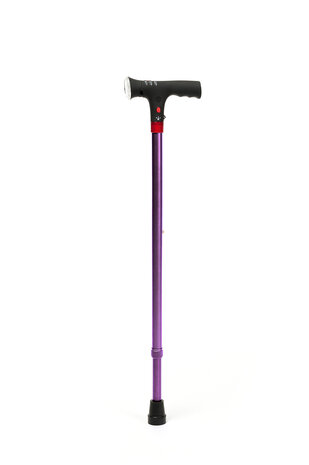 Electra - Wandelstok met verlichting en alarmsysteem - paars - in hoogte verstelbaar van 77,5 tot 100 cm