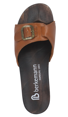 Berkemann - Hamburg - houten sandalen met lederen riempje - dames - bovenaanzicht