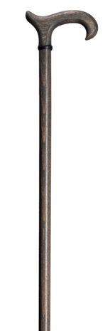 Gastrock - houten wandelstok met houten Derby greep - grijs - 94 cm hoog - maximale gebruikersgewicht tot 100 kg