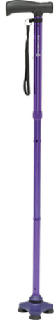 HurryCane Freedom - Zelfstaande opvouwbare wandelstok - met polsbandje - paars - in hoogte verstelbaar van 77,5 - 95 cm