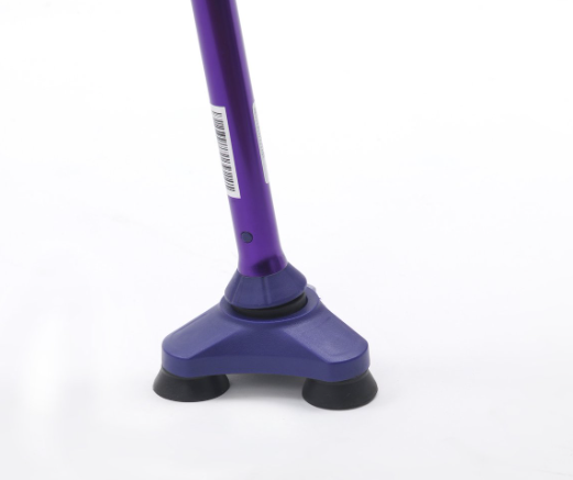 HurryCane Freedom - Zelfstaande opvouwbare wandelstok - met polsbandje - paars - in hoogte verstelbaar van 77,5 - 95 cm - detai