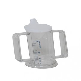 HandyCup met deksel - drinkbeker met 2 handgrepen - transparant- 200ml