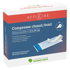 ActiKine - Warm/koud kompres 12x29 cm - Laboratoire Marque Verte - inclusief wit beschermingshoesje ActiKine - Warm/koud kompres 12x29 cm - Laboratoire Marque Verte - inclusief wit beschermingshoesje