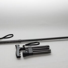 PLUVIOSE - Opvouwbare wandelstok - 4-delig - in hoogte verstelbaar van 82 tot 93 cm - donker grijs met reliëf