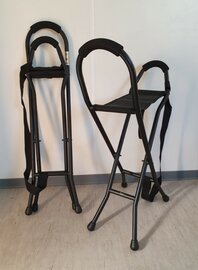 Pluviose wandelstokstoeltje - hoge zitting - aluminium - zwart - PL4B1