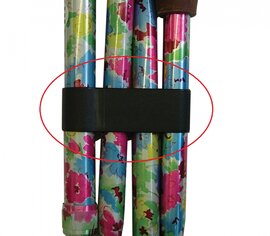 Zwarte houder voor een opvouwbare wandelstok - 1st  Zwarte houder voor een opvouwbare wandelstok - 1st