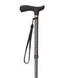 Garcia - Opvouwbare Wandelstok zwart/wit motief - 4-delig - instelbaar van 84 tot 94 cm Garcia - Opvouwbare Wandelstok zwart/wit motief - 4-delig - instelbaar van 84 tot 94 cm